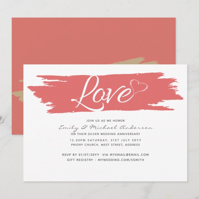 Cartes d'anniversaire de mariage moderne - TOUT JA (Devant / Derrière)