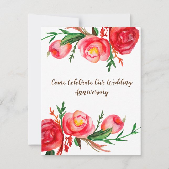 Cartes d'anniversaire de mariage rustiques avec ar (Devant)