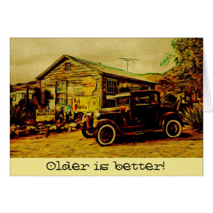 Cartes d'anniversaire de modèle Vintage de voiture