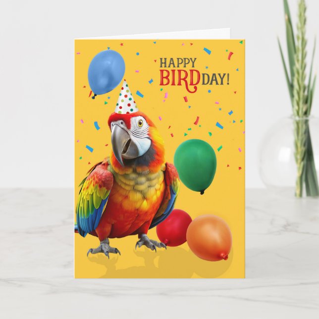Cartes d'anniversaire de perroquet Macaw hybride c (Devant)