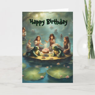 Cartes d'anniversaire de tortues sur nénuphars dan