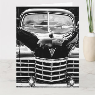 CARTES D'ANNIVERSAIRE DE VOITURE CLASSIQUE NOIRE