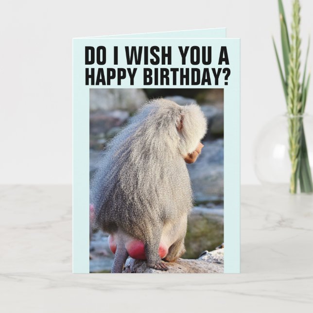 CARTES D'ANNIVERSAIRE DRÔLES AVEC LE DERRIÈRE D'UN (Devant)