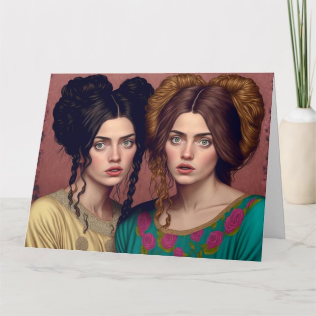 CARTES D'ANNIVERSAIRE DRÔLES COIFFURES PETITE AMIE (Devant)