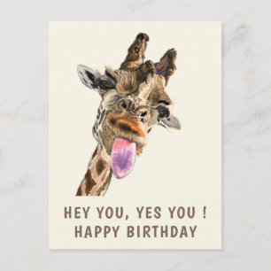 Cartes d'anniversaire drôles de girafe