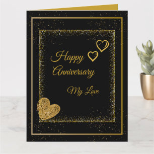 Cartes d'anniversaire Élégantes Cœurs et Cadre Pai