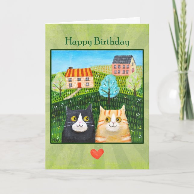 Cartes d'anniversaire fantaisistes pour chats avec (Devant)