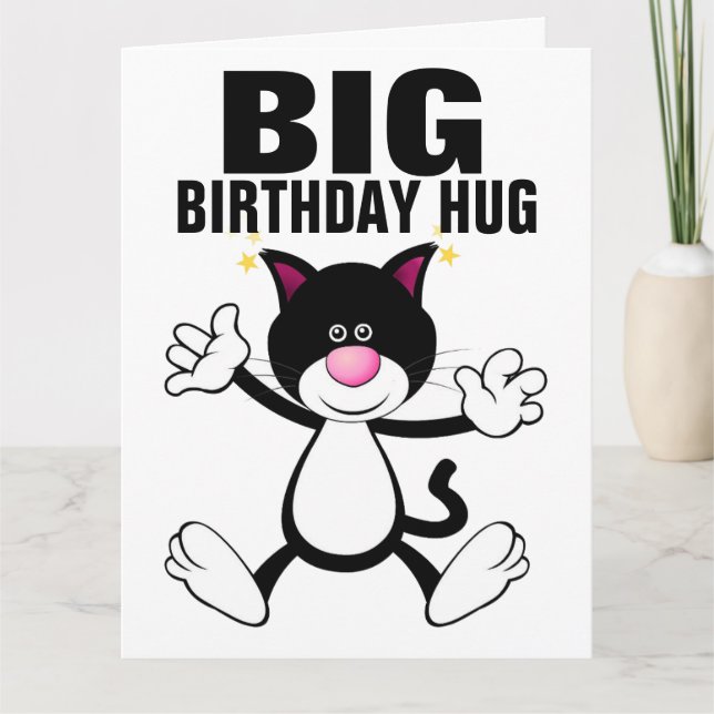 CARTES D'ANNIVERSAIRE GIANT CAT HUG (Devant)