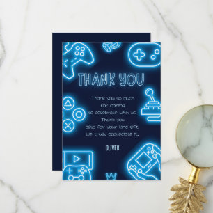 Cartes d'anniversaire jeux vidéo néon pour toute a