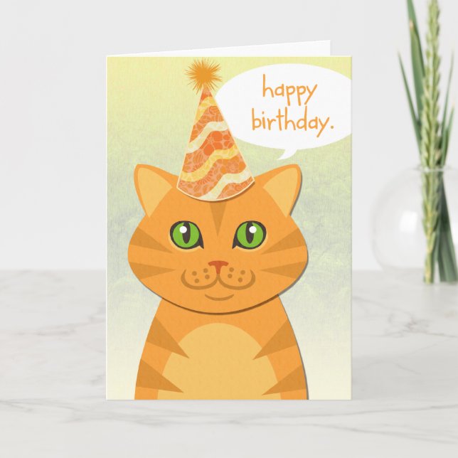 Cartes d'Anniversaire Jolies Cat Orange Tabby (Devant)