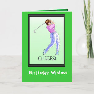 Cartes d'anniversaire jouantes au golf, golfeur de