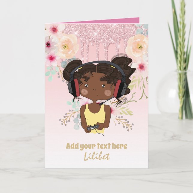 Cartes d'anniversaire Melanin Princess pour tous l (Devant)