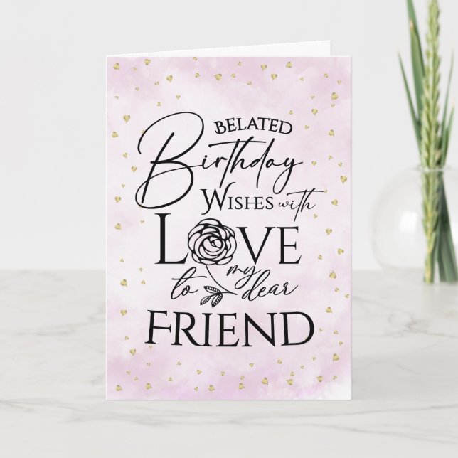 Cartes d'anniversaire minimalistes avec retard pou (Devant)