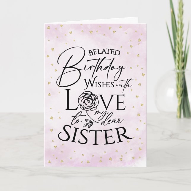 Cartes d'anniversaire minimalistes en retard pour  (Devant)