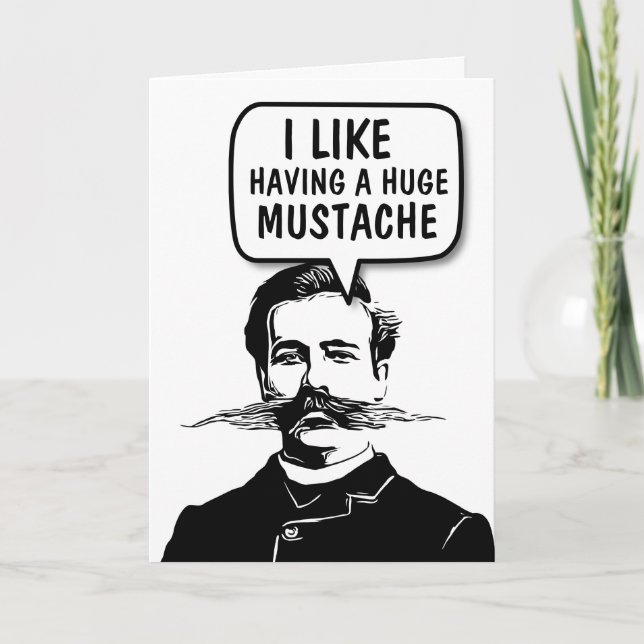 CARTES D'ANNIVERSAIRE MUSTACHE FUNNY (Devant)