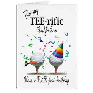 Cartes d'anniversaire Parrain Ballons de Golf sur