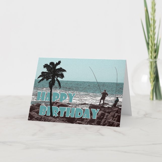 Cartes d'anniversaire - Pêche et pêche (Devant)