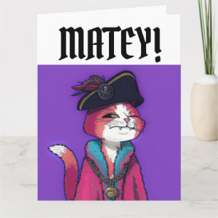 CARTES D'ANNIVERSAIRE PIRATE CAT ART
