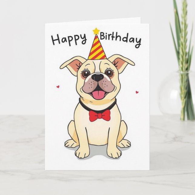 cartes d'anniversaire pour chien amusant (Devant)
