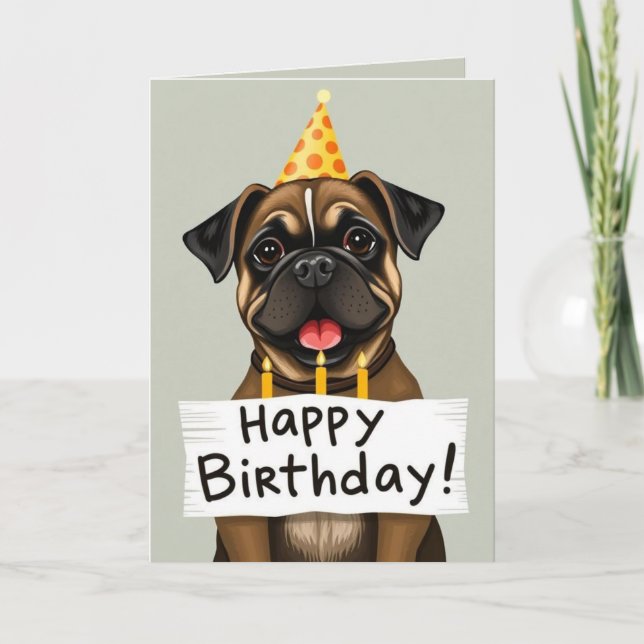 cartes d'anniversaire pour chien amusant (Devant)