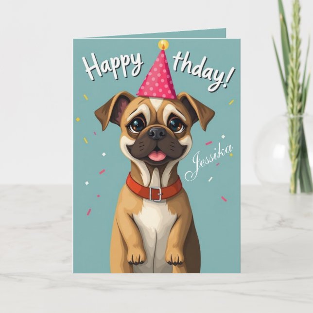 cartes d'anniversaire pour chien amusant (Devant)