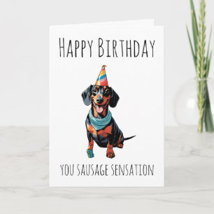 cartes d'anniversaire pour chien de saucisse