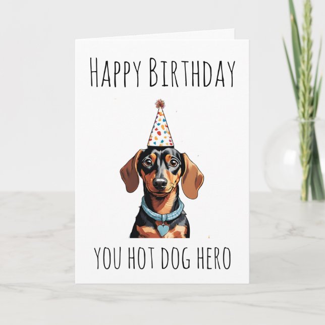 cartes d'anniversaire pour chien de saucisse (Devant)