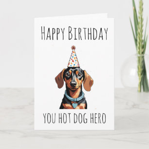 cartes d'anniversaire pour chien de saucisse