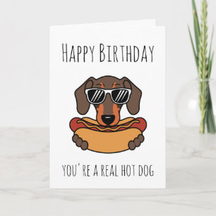 cartes d'anniversaire pour chien de saucisse