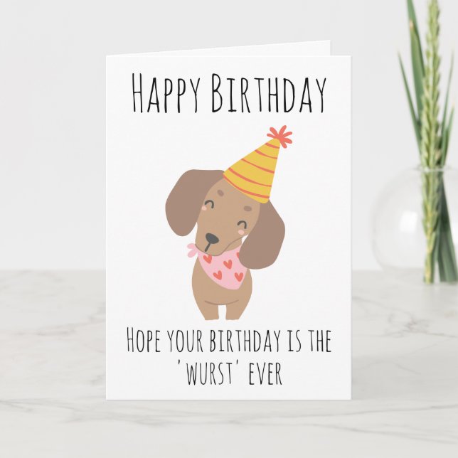 cartes d'anniversaire pour chien de saucisse (Devant)