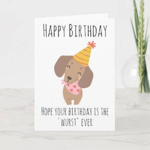 cartes d'anniversaire pour chien de saucisse