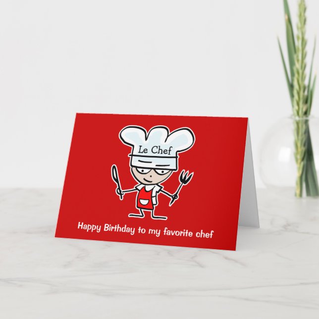 Cartes d'anniversaire pour les chefs et les cuisin (Devant)
