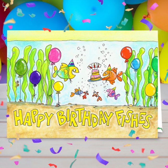 Cartes d'anniversaire pour poissons  (Créateur téléchargé)