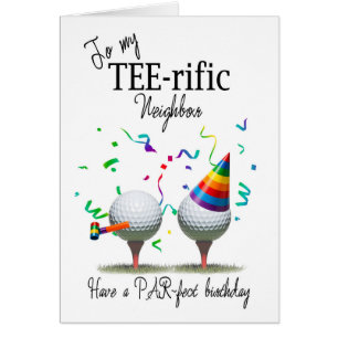 Cartes d'anniversaire pour voisin Boules de Golf s