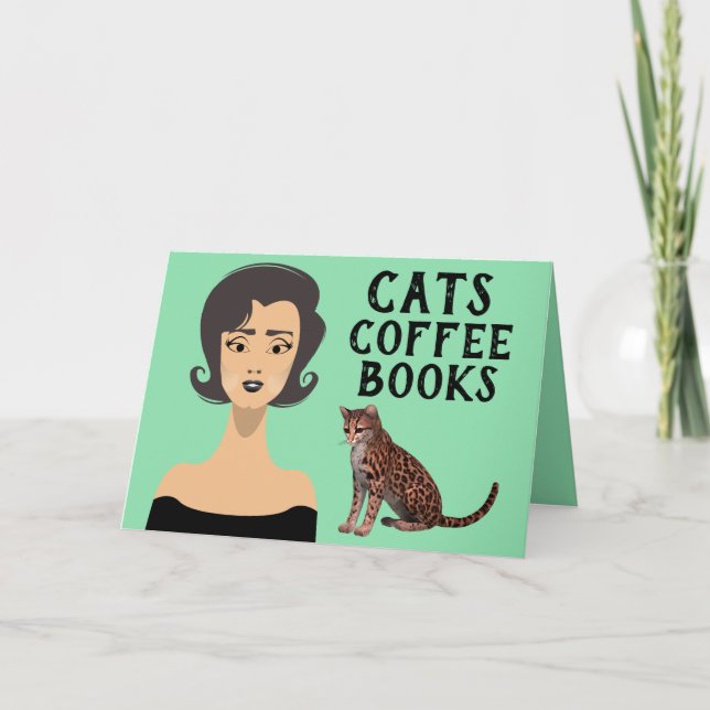 CARTES D'ANNIVERSAIRE RETRO ART FEMME (Devant)