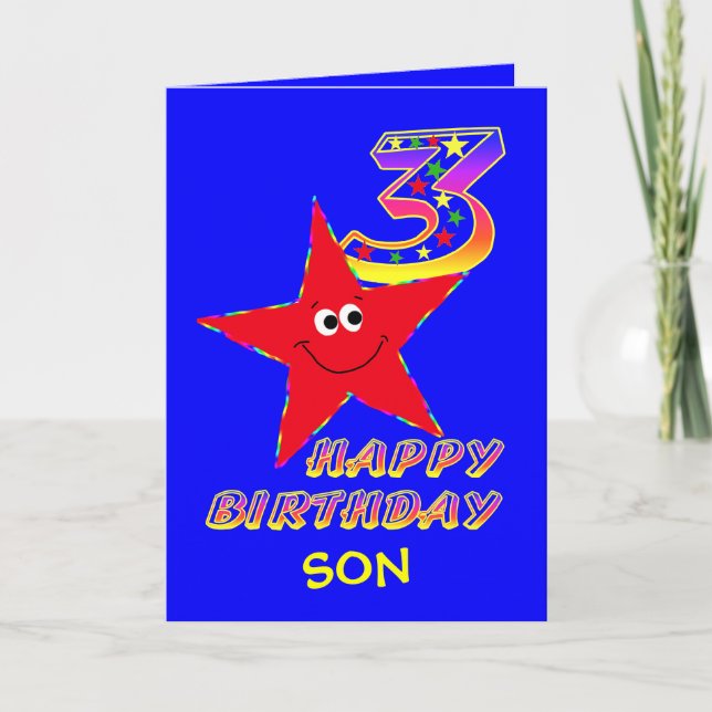 Cartes d'anniversaire Son Red Star 3e (Devant)
