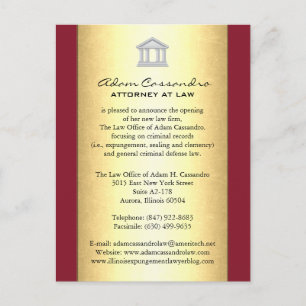 Cartes d'annonce de cabinet d'avocats - Rouge Merl