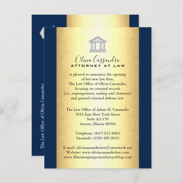 Cartes d'annonce de cabinet d'avocats - Rouge Merl (Devant / Derrière)