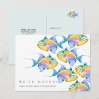 Cartes d'annonce de déménagement Poisson tropical