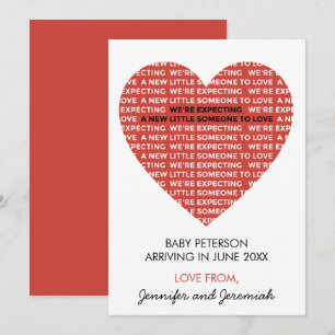 Cartes d'annonce de grossesse pour la Saint-Valent