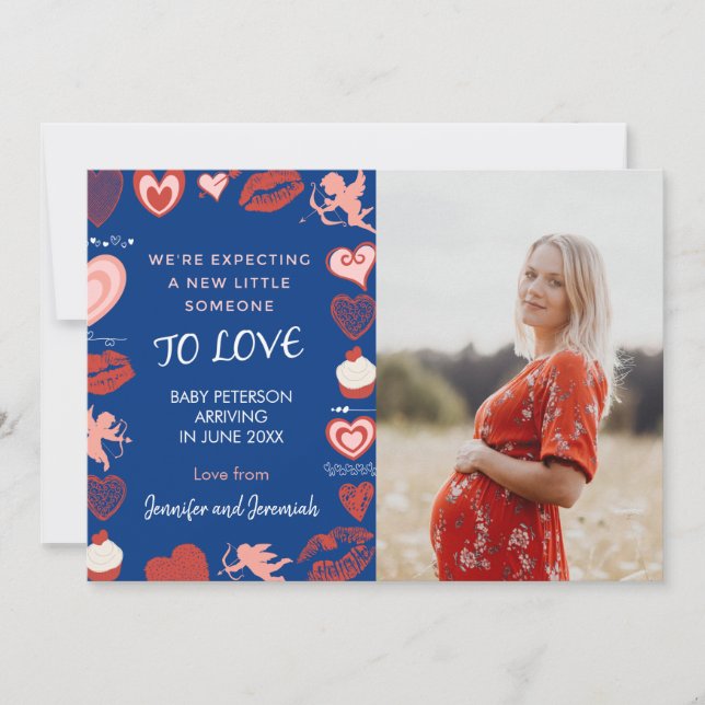 Cartes d'annonce de grossesse pour la Saint-Valent (Devant)