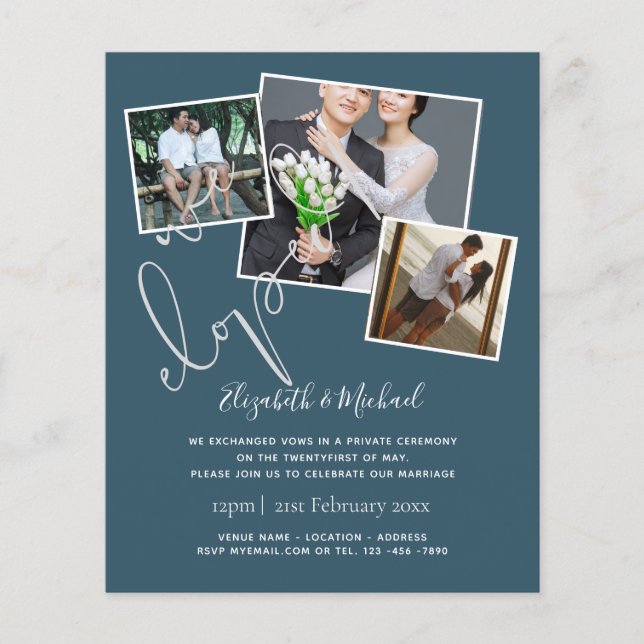 Cartes d'annonce de mariage pour les mariés en fui (Devant)