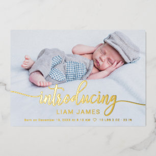 Cartes d'annonce de naissance avec calligraphie mi