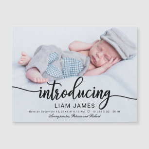 Cartes d'annonce de naissance avec photo de callig