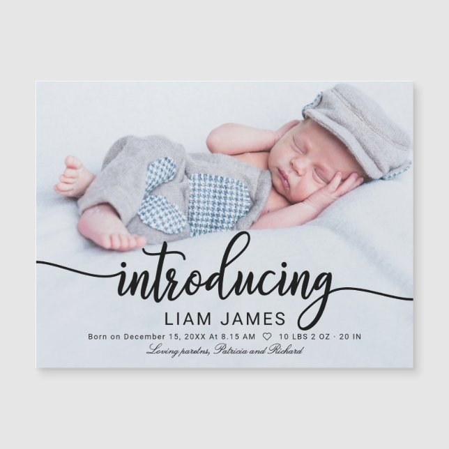 Cartes d'annonce de naissance avec photo de callig (Devant)