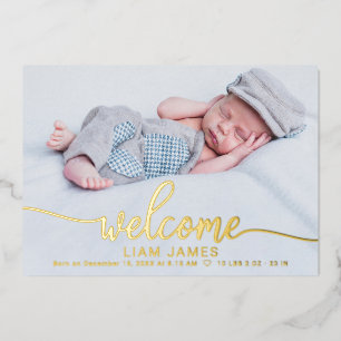 Cartes d'annonce de naissance avec photo et callig