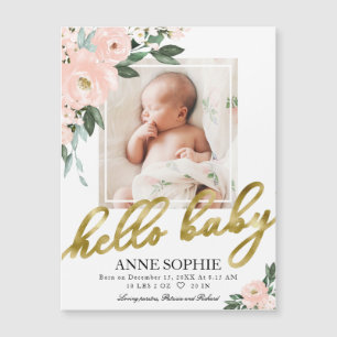 Cartes d'annonce de naissance avec photo et fleurs