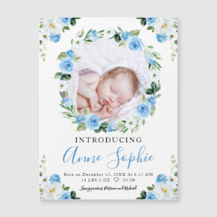 Cartes d'annonce de naissance avec photo florale b
