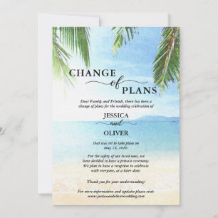 Cartes d'annulation de mariage à la plage