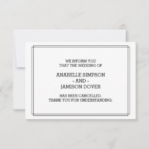 Cartes d'annulation du Faire-part mariage